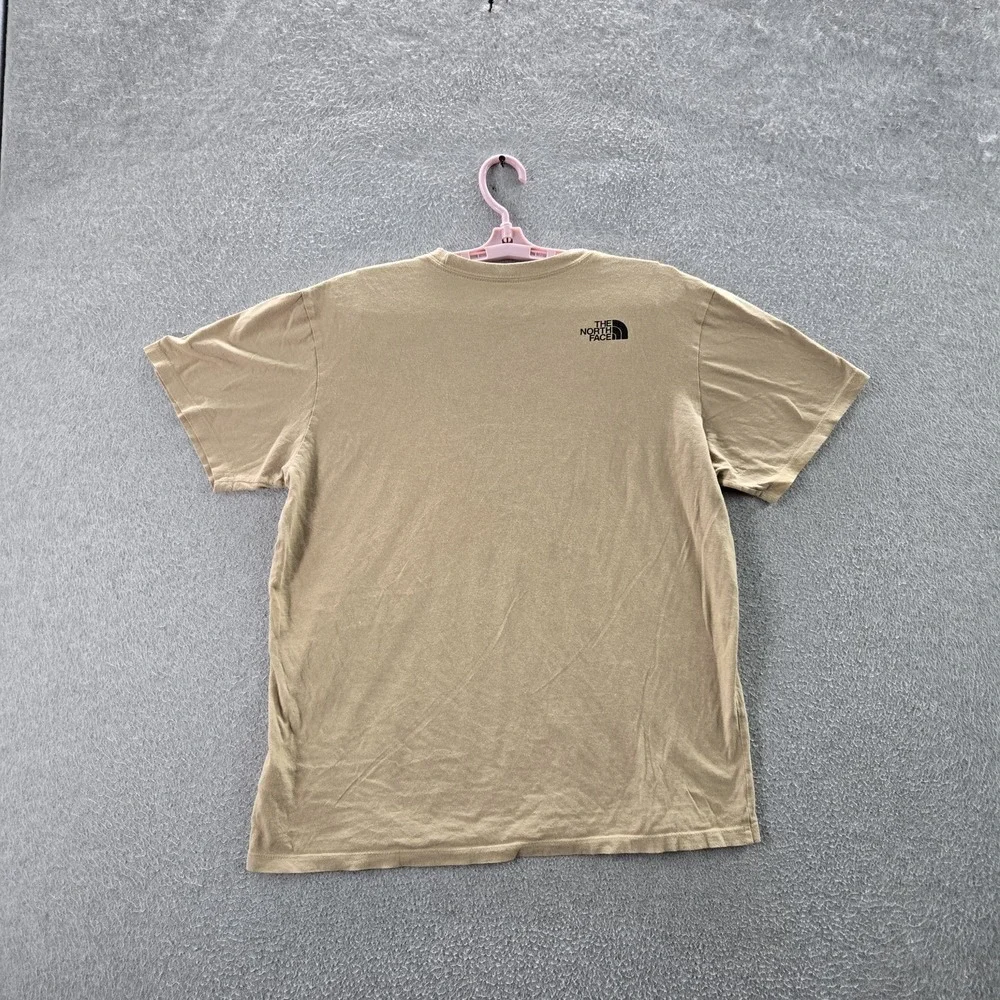 The North‎ Face Men Shirt L Tan Graphic Donkey Print Short Sleeve Logo